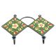 Forest Green And Yellow Tiny Flower Ceramic Tiles Hooks
